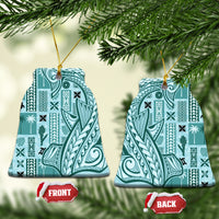 Samoa Tapa Ceramic Ornament Siapo Mix Tatau Patterns - Teal LT7 - Wonder Print Shop