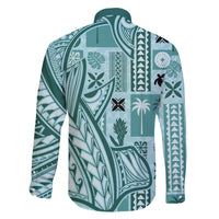 Samoa Tapa Family Matching Mermaid Dress and Hawaiian Shirt Siapo Mix Tatau Patterns - Teal LT7 - Wonder Print Shop