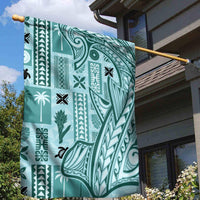 Samoa Tapa Garden Flag Siapo Mix Tatau Patterns - Teal - Wonder Print Shop