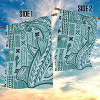 Samoa Tapa Garden Flag Siapo Mix Tatau Patterns - Teal - Wonder Print Shop