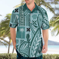 Samoa Tapa Hawaiian Shirt Siapo Mix Tatau Patterns - Teal - Wonder Print Shop