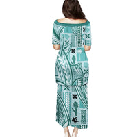 Samoa Tapa Puletasi Siapo Mix Tatau Patterns - Teal - Wonder Print Shop