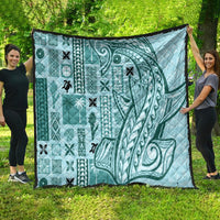 Samoa Tapa Quilt Siapo Mix Tatau Patterns - Teal - Wonder Print Shop