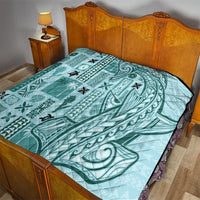 Samoa Tapa Quilt Siapo Mix Tatau Patterns - Teal - Wonder Print Shop