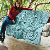 Samoa Tapa Quilt Siapo Mix Tatau Patterns - Teal - Wonder Print Shop