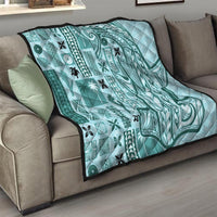 Samoa Tapa Quilt Siapo Mix Tatau Patterns - Teal - Wonder Print Shop