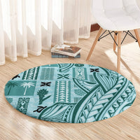 samoa-tapa-round-carpet-siapo-mix-tatau-patterns-teal