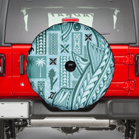 Samoa Tapa Spare Tire Cover Siapo Mix Tatau Patterns - Teal - Wonder Print Shop