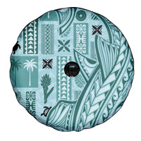Samoa Tapa Spare Tire Cover Siapo Mix Tatau Patterns - Teal - Wonder Print Shop
