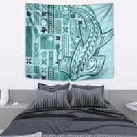 Samoa Tapa Tapestry Siapo Mix Tatau Patterns - Teal - Wonder Print Shop
