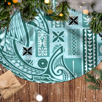 Samoa Tapa Tree Skirt Siapo Mix Tatau Patterns - Teal - Wonder Print Shop