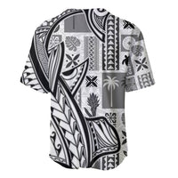 Samoa Tapa Baseball Jersey Siapo Mix Tatau Patterns - White LT7 - Wonder Print Shop