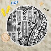 Samoa Tapa Beach Blanket Siapo Mix Tatau Patterns - White LT7 - Wonder Print Shop