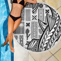 Samoa Tapa Beach Blanket Siapo Mix Tatau Patterns - White LT7 - Wonder Print Shop
