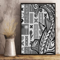 Samoa Tapa Canvas Wall Art Siapo Mix Tatau Patterns - White LT7 - Wonder Print Shop
