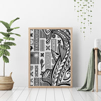 Samoa Tapa Canvas Wall Art Siapo Mix Tatau Patterns - White LT7 - Wonder Print Shop