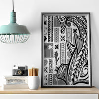 Samoa Tapa Canvas Wall Art Siapo Mix Tatau Patterns - White LT7 - Wonder Print Shop