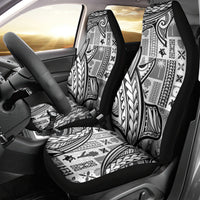 Samoa Tapa Car Seat Cover Siapo Mix Tatau Patterns - White LT7 - Wonder Print Shop