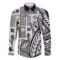 Samoa Tapa Family Matching Puletasi Dress and Hawaiian Shirt Siapo Mix Tatau Patterns - White - Wonder Print Shop