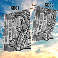 Samoa Tapa Garden Flag Siapo Mix Tatau Patterns - White - Wonder Print Shop