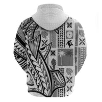 Samoa Tapa Hoodie Siapo Mix Tatau Patterns - White - Wonder Print Shop