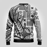 Samoa Tapa Ugly Christmas Sweater Siapo Mix Tatau Patterns - White - Wonder Print Shop