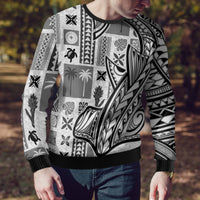 Samoa Tapa Ugly Christmas Sweater Siapo Mix Tatau Patterns - White - Wonder Print Shop