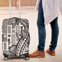 Samoa Tapa Luggage Cover Siapo Mix Tatau Patterns - White - Wonder Print Shop