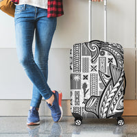 Samoa Tapa Luggage Cover Siapo Mix Tatau Patterns - White - Wonder Print Shop