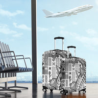 Samoa Tapa Luggage Cover Siapo Mix Tatau Patterns - White - Wonder Print Shop