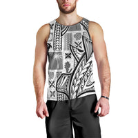 Samoa Tapa Men Tank Top Siapo Mix Tatau Patterns - White - Wonder Print Shop