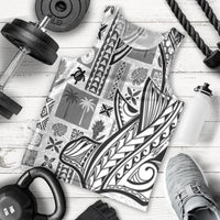 Samoa Tapa Men Tank Top Siapo Mix Tatau Patterns - White - Wonder Print Shop