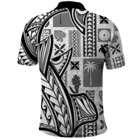 Samoa Tapa Polo Shirt Siapo Mix Tatau Patterns - White - Wonder Print Shop