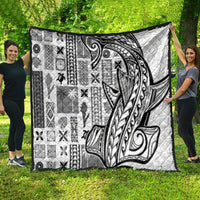 Samoa Tapa Quilt Siapo Mix Tatau Patterns - White - Wonder Print Shop