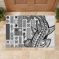 Samoa Tapa Rubber Doormat Siapo Mix Tatau Patterns - White - Wonder Print Shop