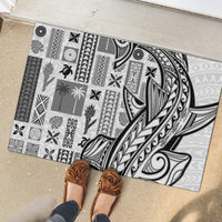 Samoa Tapa Rubber Doormat Siapo Mix Tatau Patterns - White - Wonder Print Shop