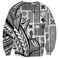 Samoa Tapa Sweatshirt Siapo Mix Tatau Patterns - White - Wonder Print Shop