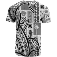 Samoa Tapa T Shirt Siapo Mix Tatau Patterns - White - Wonder Print Shop