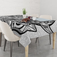 Samoa Tapa Tablecloth Siapo Mix Tatau Patterns - White - Wonder Print Shop