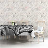 Samoa Tapa Tablecloth Siapo Mix Tatau Patterns - White - Wonder Print Shop