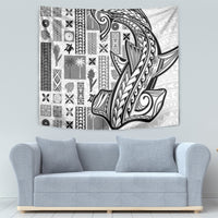 Samoa Tapa Tapestry Siapo Mix Tatau Patterns - White - Wonder Print Shop