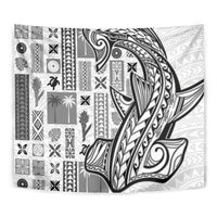 Samoa Tapa Tapestry Siapo Mix Tatau Patterns - White - Wonder Print Shop
