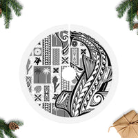 Samoa Tapa Tree Skirt Siapo Mix Tatau Patterns - White - Wonder Print Shop