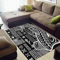 Samoa Tapa Area Rug Siapo Mix Tatau Patterns - Black LT7 - Wonder Print Shop
