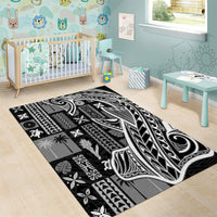 Samoa Tapa Area Rug Siapo Mix Tatau Patterns - Black LT7 - Wonder Print Shop