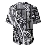 Samoa Tapa Baseball Jersey Siapo Mix Tatau Patterns - Black LT7 - Wonder Print Shop