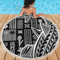 Samoa Tapa Beach Blanket Siapo Mix Tatau Patterns - Black LT7 - Wonder Print Shop