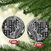 Samoa Tapa Ceramic Ornament Siapo Mix Tatau Patterns - Black LT7 - Wonder Print Shop