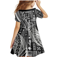 Samoa Tapa Family Matching Mermaid Dress and Hawaiian Shirt Siapo Mix Tatau Patterns - Black LT7 - Wonder Print Shop