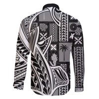 Samoa Tapa Family Matching Short Sleeve Bodycon Dress and Hawaiian Shirt Siapo Mix Tatau Patterns - Black - Wonder Print Shop